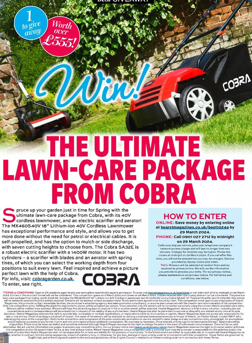 Image for Win the ultimate lawn care package from Cobra, worth over &pound555